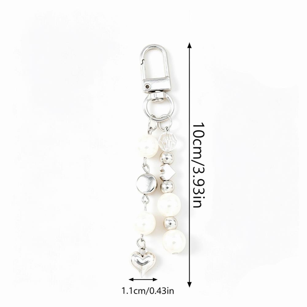 Romantic Design Crystal Key Ring Crystal Pearl Pearl Key Chain Love Heart Keychain For Girls Style-5