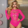 Sexy Long Sleeve Bodystocking Women Hollow Out Mesh Lingerie See Through Bodysuit Fishnet Jumpsuit Exotic Apparel Clubwear