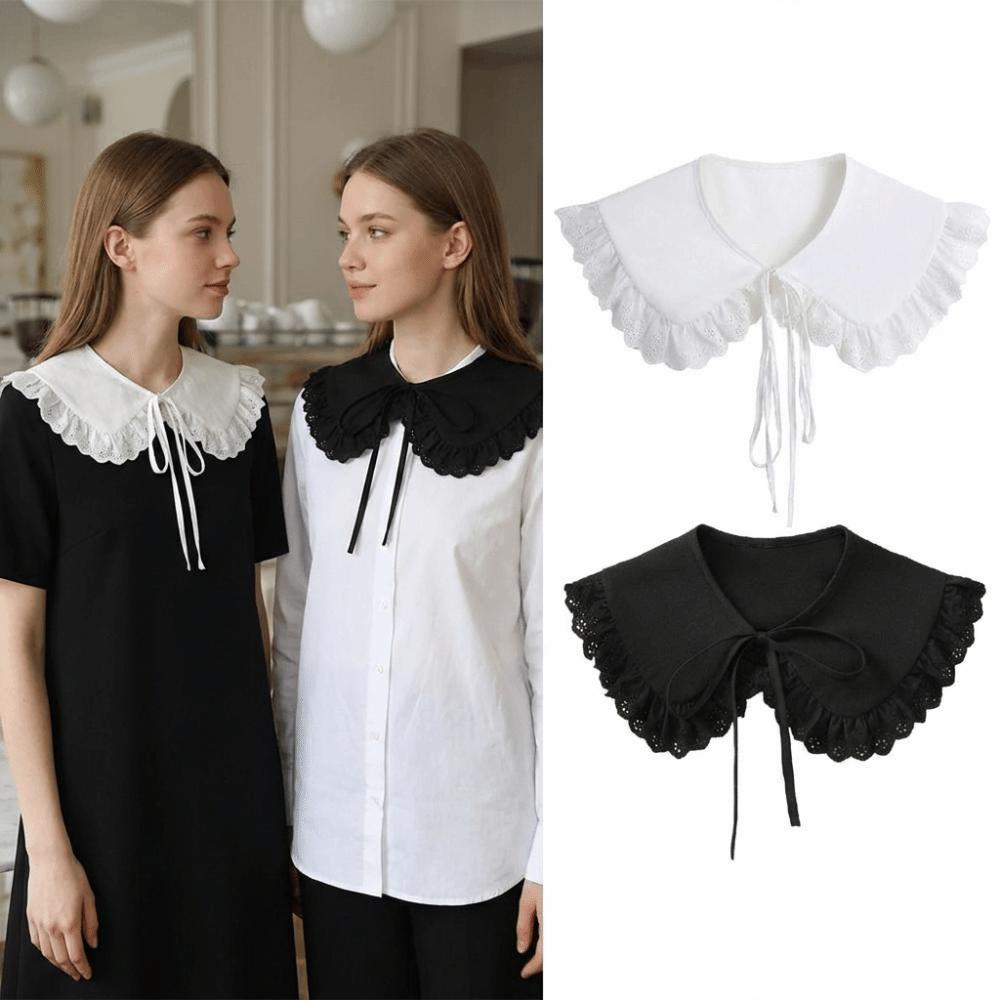 Sweet Lace False Collar Adjustable Ruffled Shawl Fashion Decorative Lace Neckline Women Girls