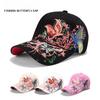 Hat Female Autumn and Winter Fashion Sequins Butterfly Embroidery Baseball Cap Embroidery Cap Sun Hat