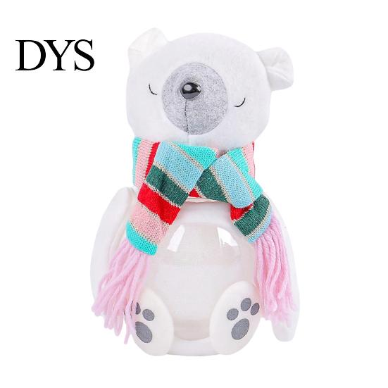 Holiday Keepsake Container Christmas Candy Jar, 3D Plush Reindeer Bear Clear Treat Festive Gift Box with Scarf, Snack Storage for Kids