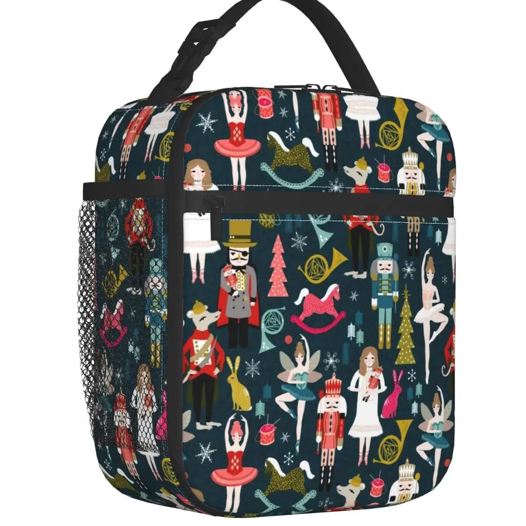 Nutcracker Ballet Dancer Thermal Insulated Lunch Bag Women Resuable Lunch Tote for Outdoor Camping Travel Multifunction Food Box