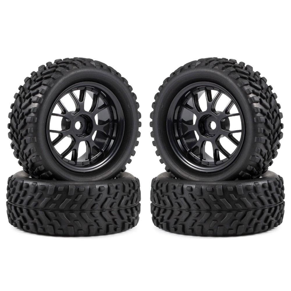 144001 124018 RC Car Wheel Rubber Rally Climbing Car Wheel Rim 75mm Tires Wheel  For MN99S