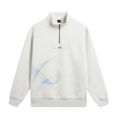 Li Ning DNA Series Winter Sports Inspired Limited American Retro Casual Fashion Versatile Logo Stand Collar Zip Pullover Hoodie AWDWC17-1