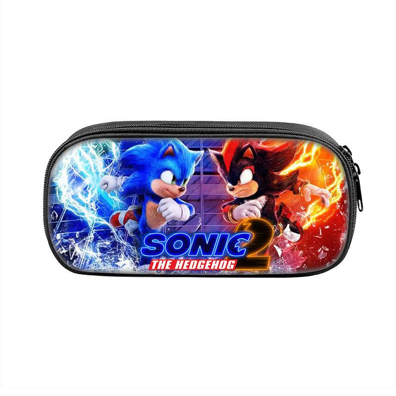 Sonic Cartoon Character Printed Student Single Layer Stationery Storage Bag For School And Gift