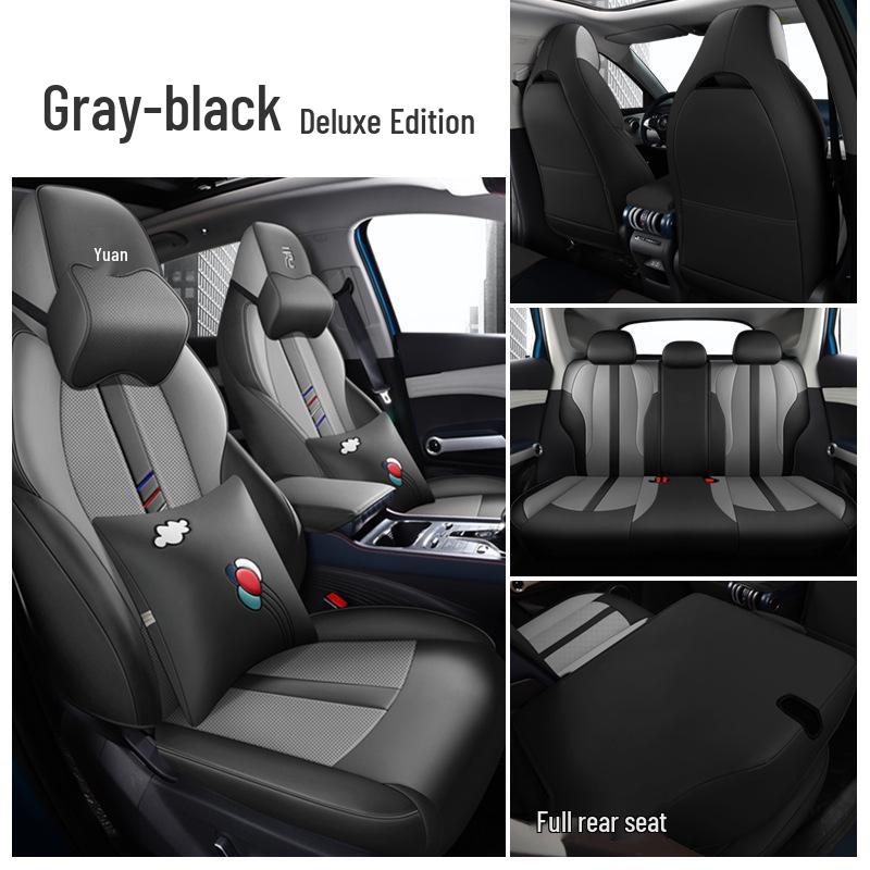 BYD Yuan PLUS Perforated Leather Car Seat Cushion - Year-Round, Fully Enclosed, Five-Seat Cover.