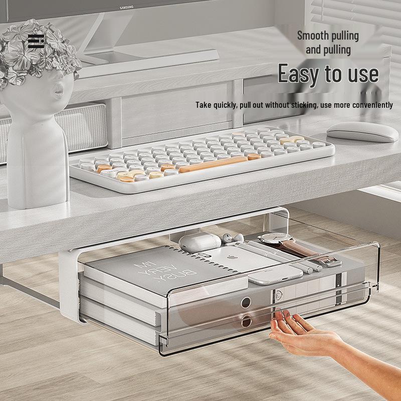 Under-Desk Hidden Storage Box for Cosmetics & Stationery