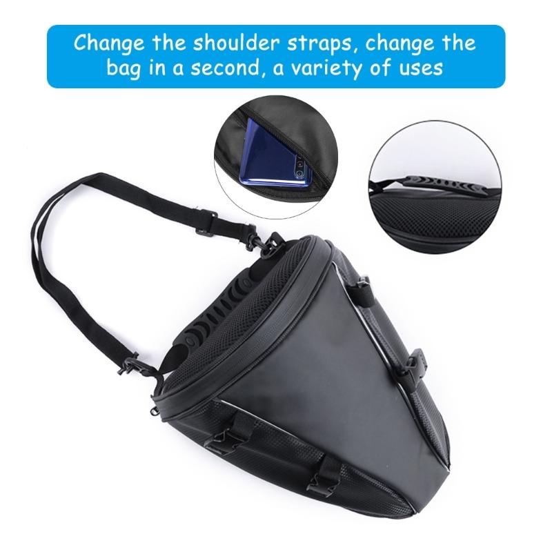 Waterproof Motorcycle Riding Pack Multiuse Tail Bag Helmets Gear Organized Storage Backpack with Spacious Compartments
