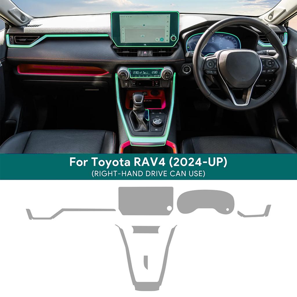 TPU Protective Film For TOYOTA RAV4 2024 2025 Car Interior Center Console TransparentAnti-scratch Repair Film Car Accessories