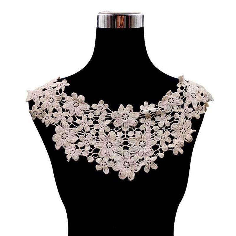 Lace Elegant Applique Neckband Collars Collarband Neckline Fake collar Hollow out Women Fabric Embroidered Fashion Collars