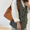 Johnature Genuine Leather Retro Women's Bag Commuting Soft Cowhide Solid Color Handbag Versatile Shoulder Bag