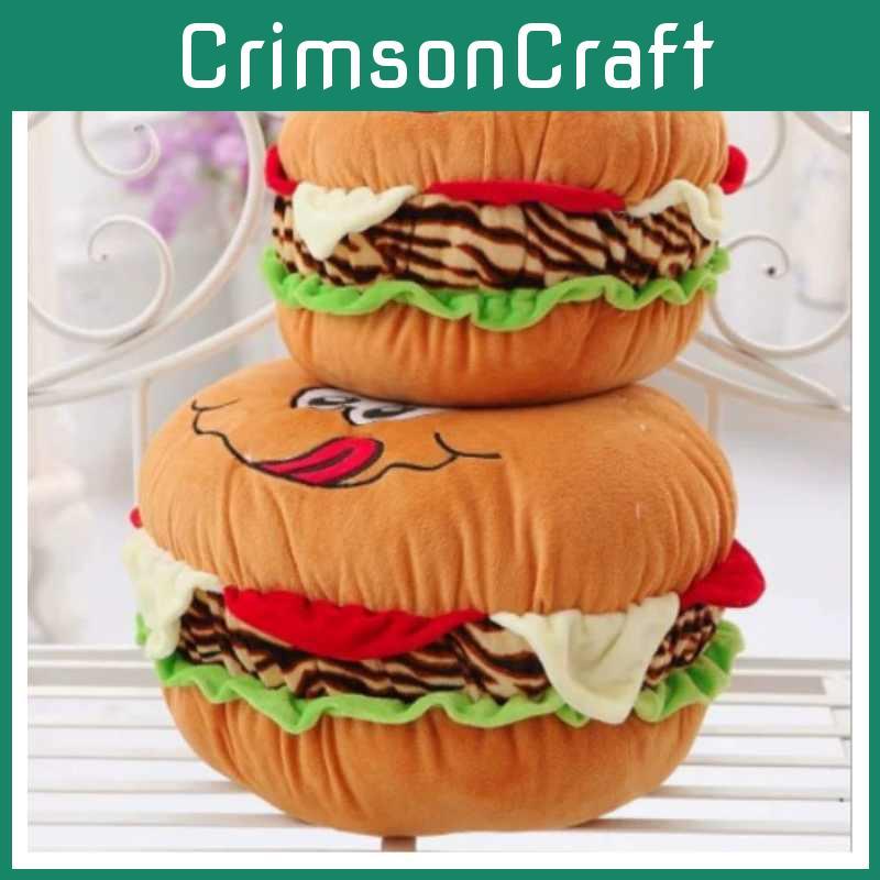 Hamburger Plush Expression Toy Cartoon Stuffed Doll Cushion Gift Decoration