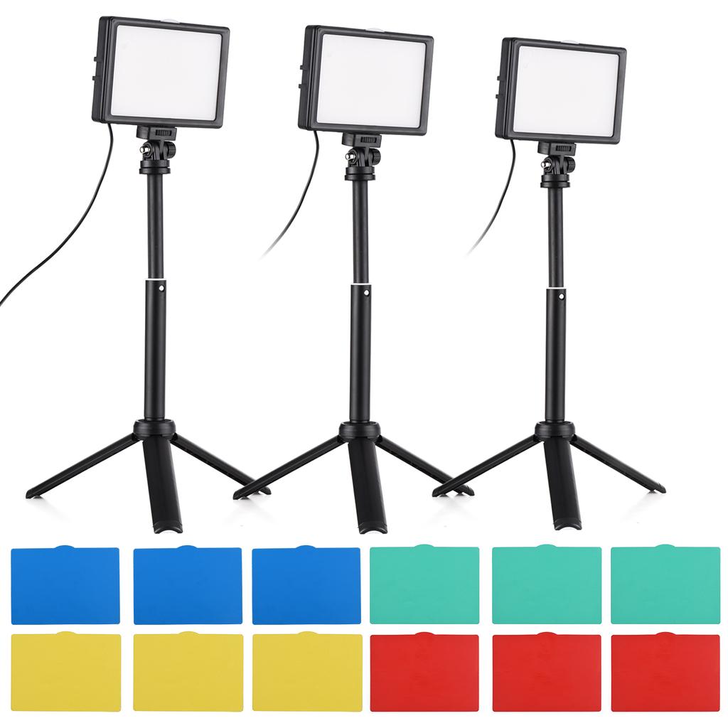 3 Packungen 15 W LED-Videolicht-Set, Desktop-Fotografie-Fülllicht, zweifarbig, Temperatur einstellbar