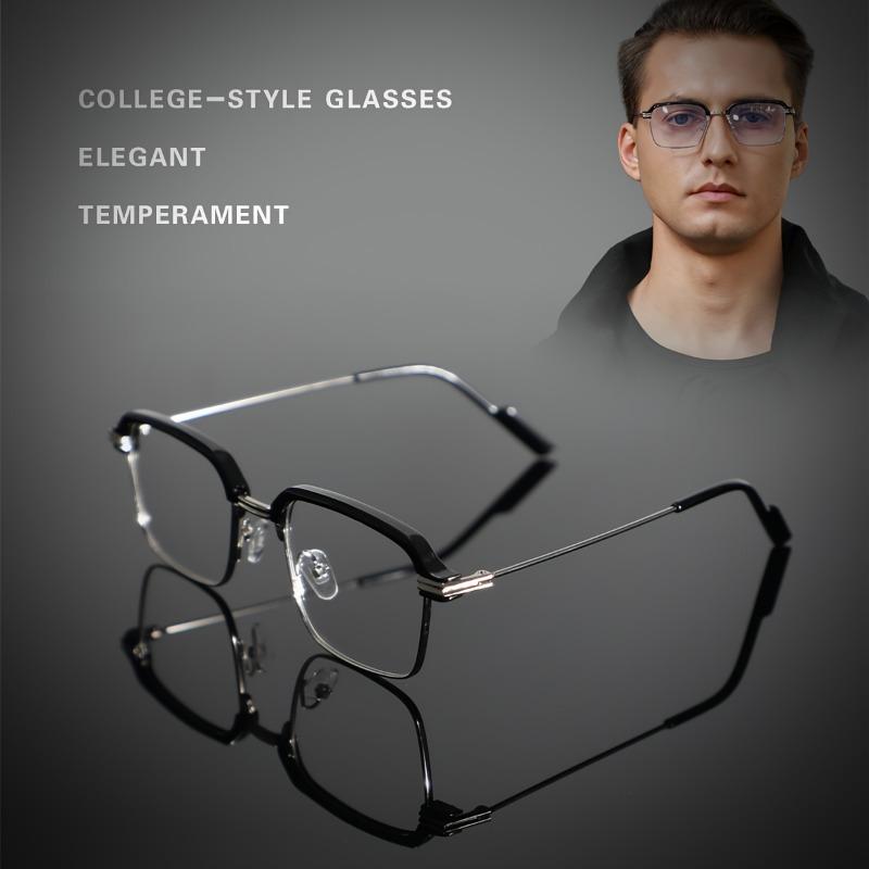 Pánské elegantní brýle s kovovým čtvercovým rámem – protimodré lehké, módní a odolné pro každodenní nošení, školu a kancelář
