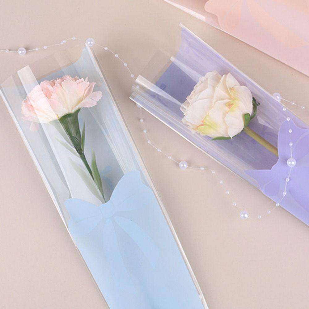 50pcs Romantic Bouquet Packaging Bags Bow Flower Arrangement Bags  Shop Packaging Materials