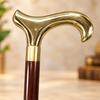 Working Style Walking Cane Wooden Stick Derby Head Brass Handle Vintage Gift