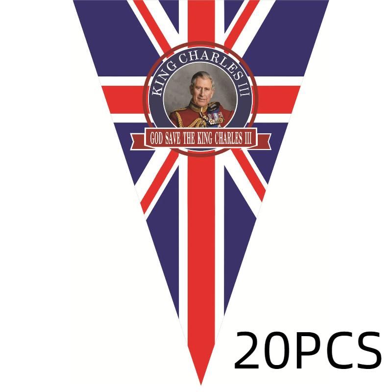 Charles King Iii Flag Banner Uk Coronation Ceremony Party Supplies Decoration