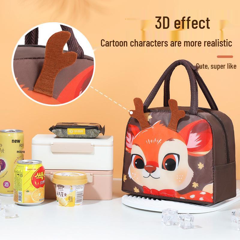 Cute Insulated Bento Bag: Cartoon Lunch Box for Kids and Office