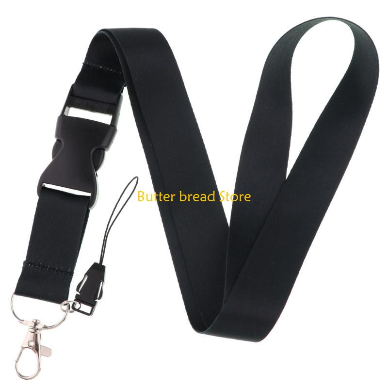 

W89C Adjustable Keychain Lanyard Strap Nylon Badge Holder Card Holder Lanyard Phone Lanyard Strap For Office And School Use чёрный