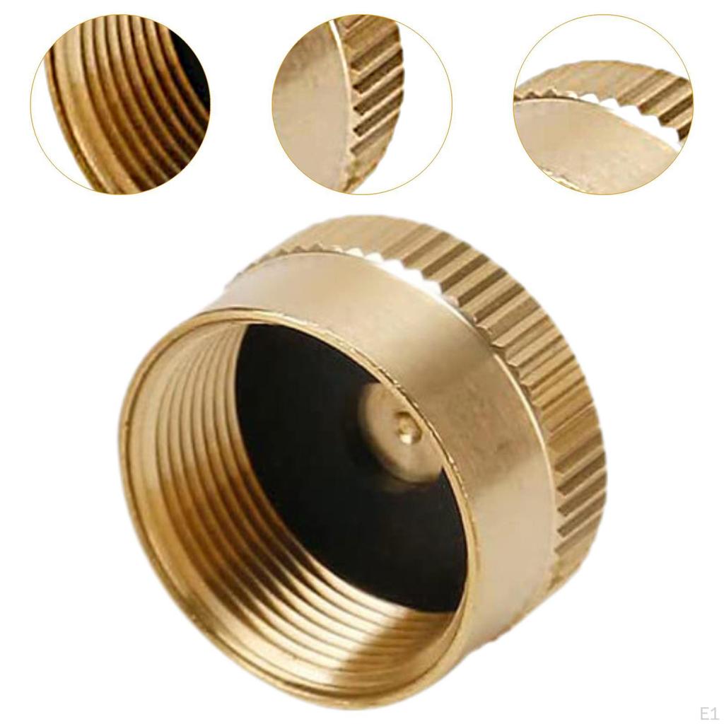 Propane Cylinder Cap Brass Refill Bottle with Rubber Gasket Sealed Protect
