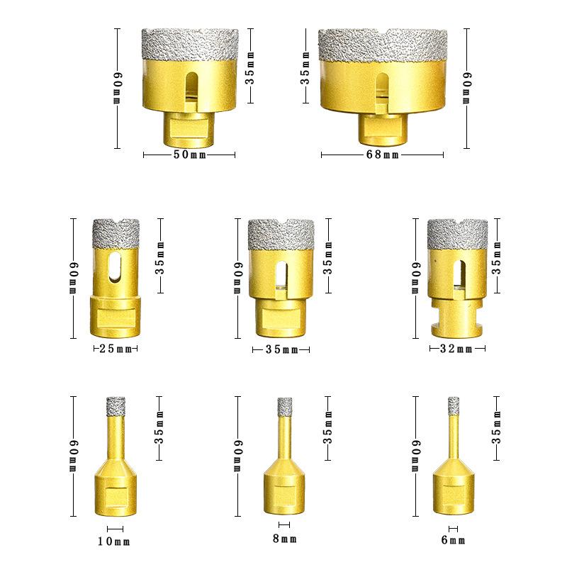 8Pcs Gold Sand Drill Bit Set for Tile Concrete Drilling, Fit for Most Drills, Ideal for Decoration Construction