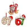 Christmas Pendant Striped Print Number 6 7 Charm 2D Acrylic Hanging Pendant Party Home Festive Cheer Holiday Decoration