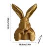 3D Printed Easter Bunny Ornament Gold Bunny Thinking Meditation Statue Decorative Sculpture Easter Dining Table Decoration