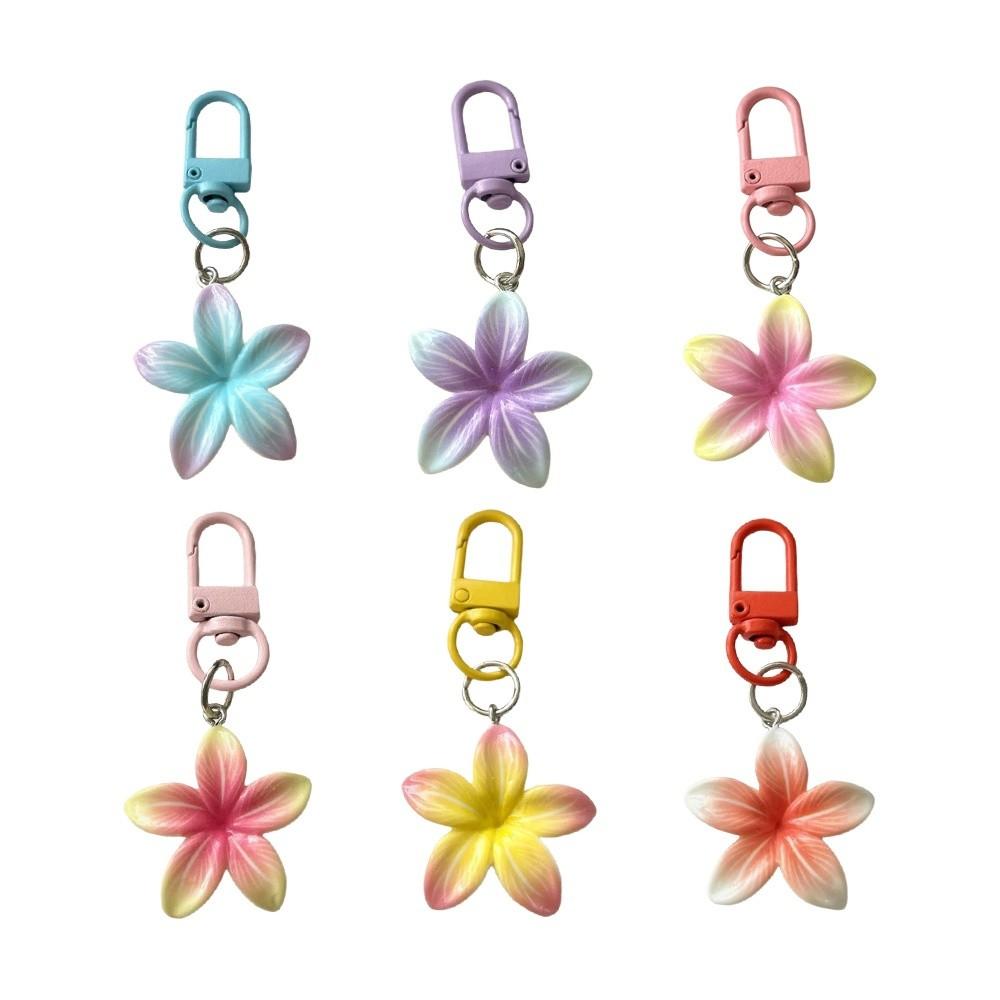 Cute Resin Flower Keychain Colorful Car Key Ring Floral Backpack Hanging Decoration