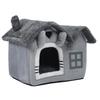 Double Roof Indoor Dog House Removable Cushion Washable Cover Cave Dog House for Small Dogs
