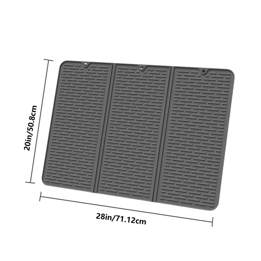 

Stove Cover Protector Pad Silicone Counter Protection Mat Dish Drying Counter Mat for Home RV Cafe Apartment Farmhouse сірий