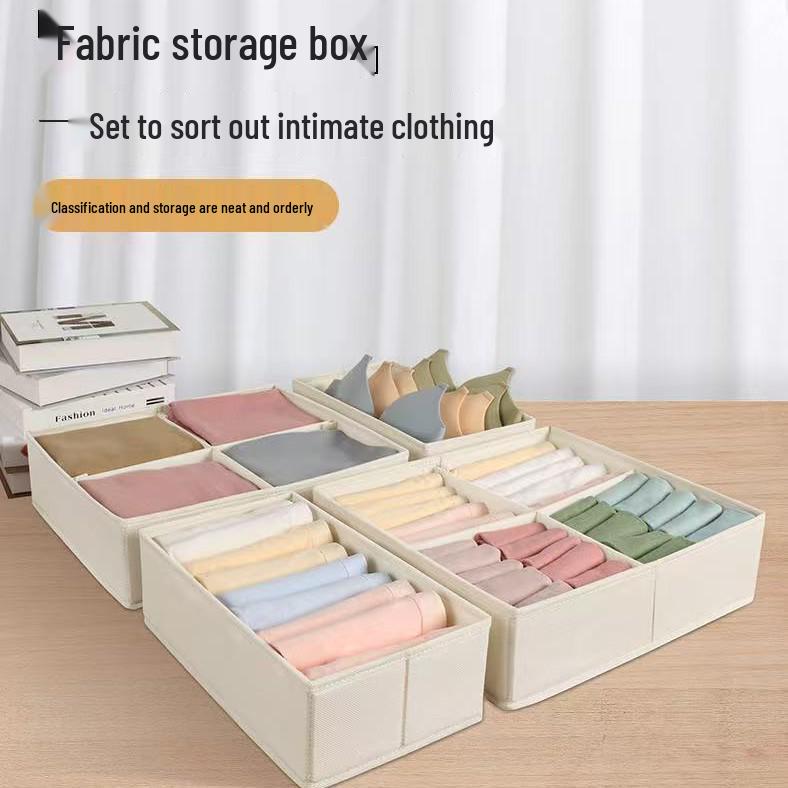 Underwear & Clothes Drawer Organizer Box - Compartmented Storage for Home & Dorm Wardrobe
