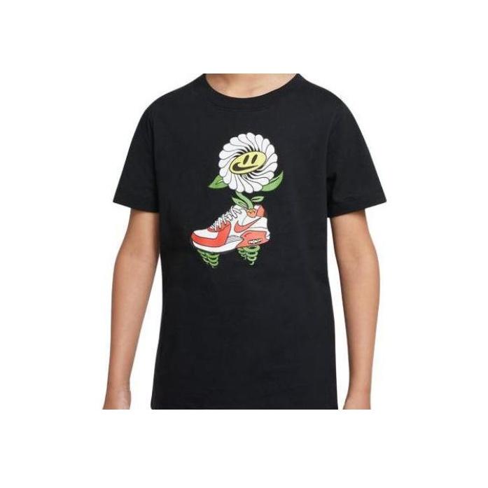 

Nike Round Neck Pullover Short Sleeve T-Shirt Kids Tops Black DO1821-010 S