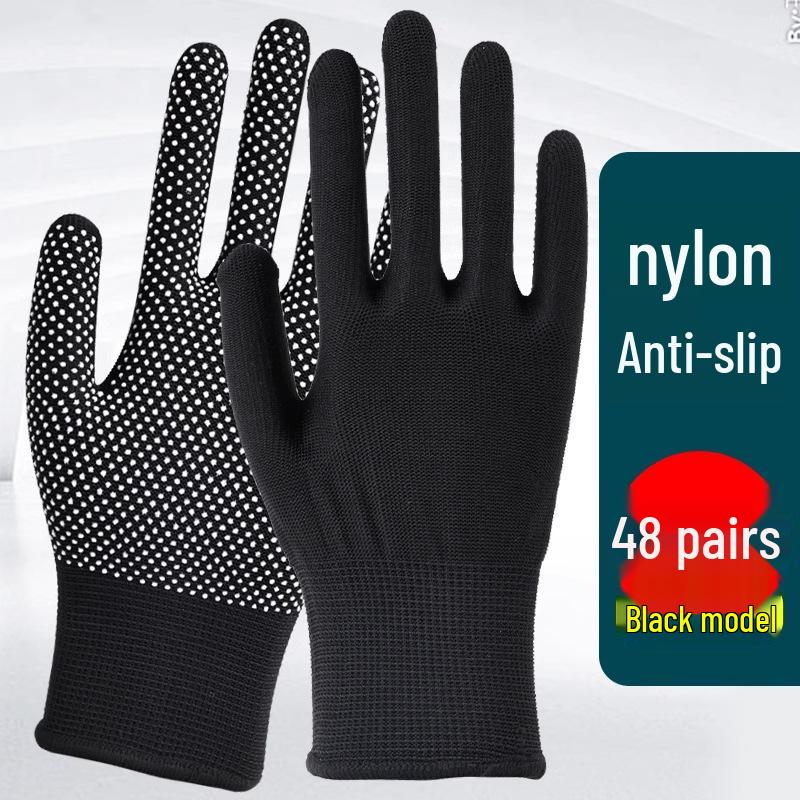 Breathable Non-Slip Nylon Summer Work Gloves - Unisex, Wear-Resistant, Sunscreen