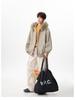 Unisex American Retro Striped Hoodie with Fur Collar - Autumn/Winter Casual Loose Cardigan