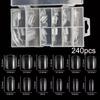 240Pcs/Box Half Matte XXS Almond Nail Tips Full Cover Soft Gel False Artificial Nails Extension Perfect for Extra Short Nail Beds