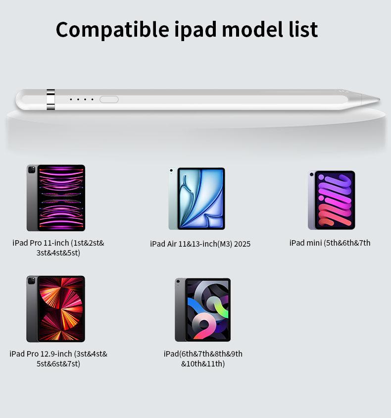 Touch Pen Magnetic Active Stylus Pencil Usb-c Power Display Tilt Function Drawing Pen for Ipad