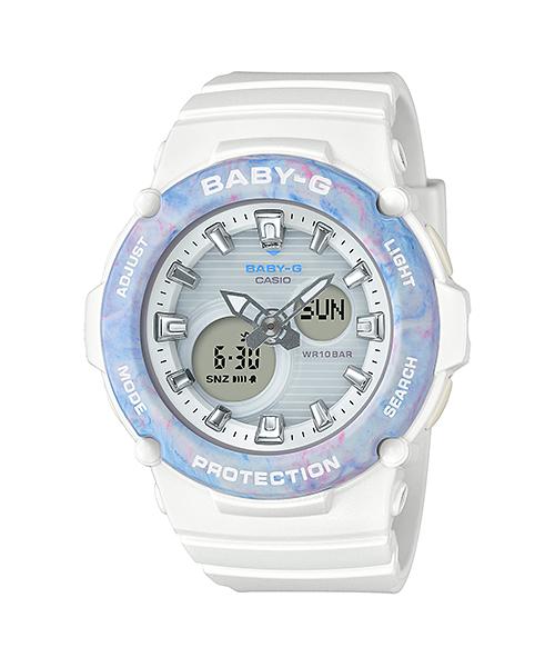 Casio Men s Resin 100M Water Resistant Analog Shock Resistant Quartz Watch BGA-270M-7A белый