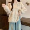 Sweater for Women Autumn Winter Thickened Warm Knitted Stretchy Long Sleeve Tops