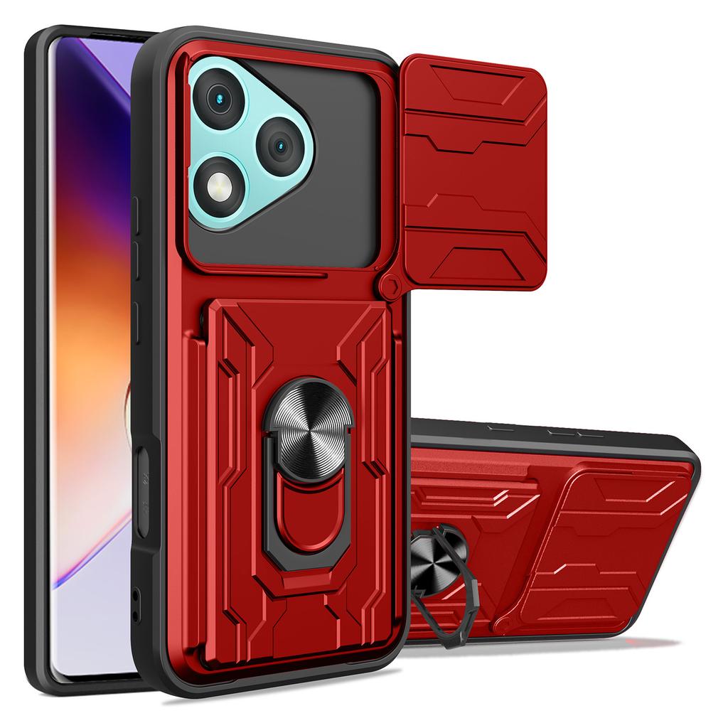 For Honor 400 Lite 5G Case PC+TPU Kickstand Phone Back Cover with Camera Slider