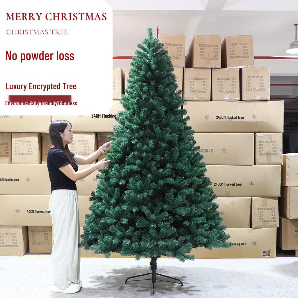 1.8M Eco-Friendly Flame Retardant PVC Christmas Tree - Bare Simulation for Home Decoration