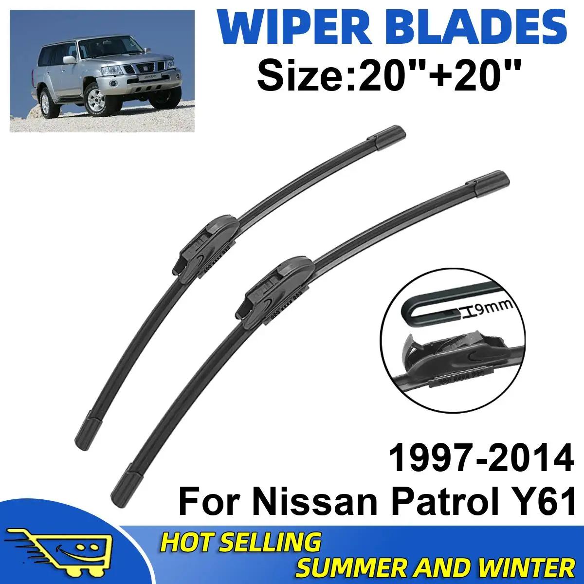 

Комплект из 2 шт. щеток стеклоочистителя для Nissan Patrol Y61 1997-2014 передние щетки для лобового стекла, аксессуары для стекла чёрный