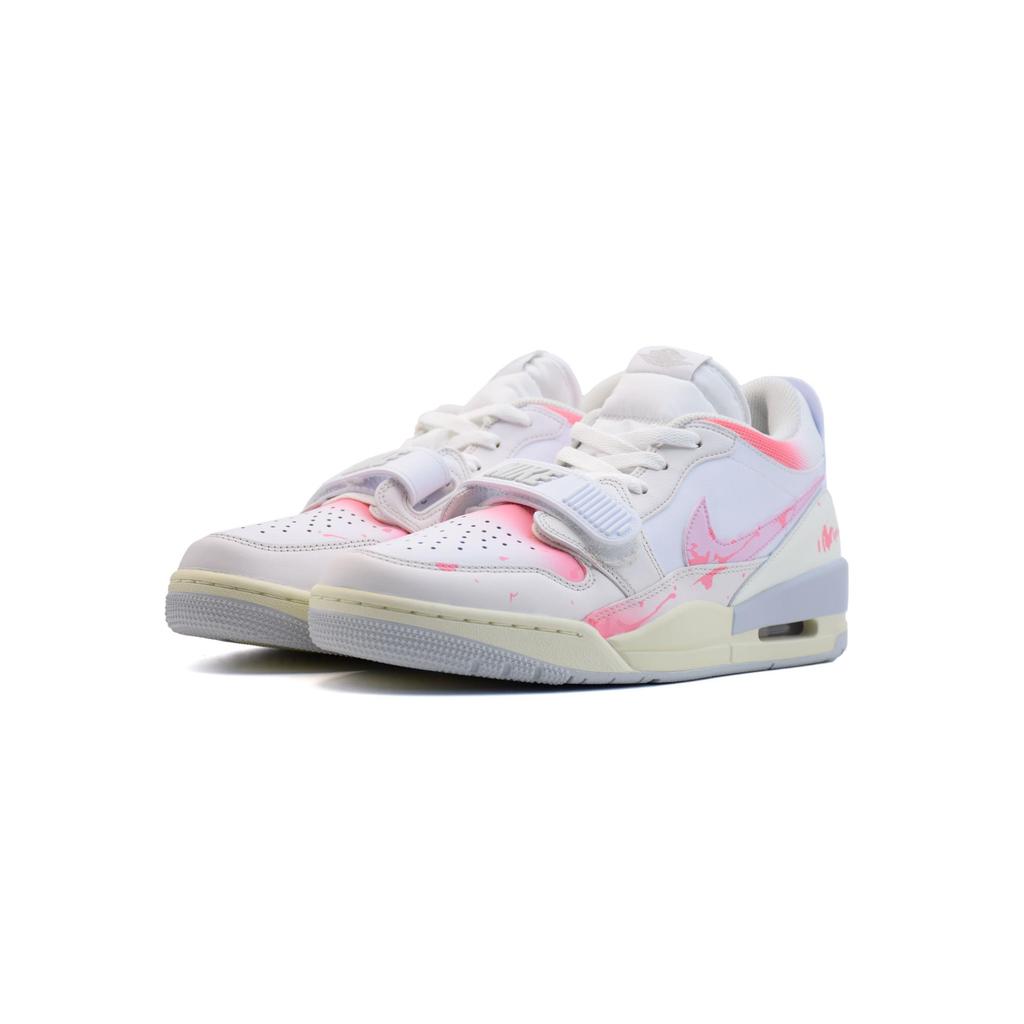 Jordan Legacy 312 101, Powder Love Letter Low Top Vintage Basketball Shoes Men's White Pink HJ9199-111(Team196-)