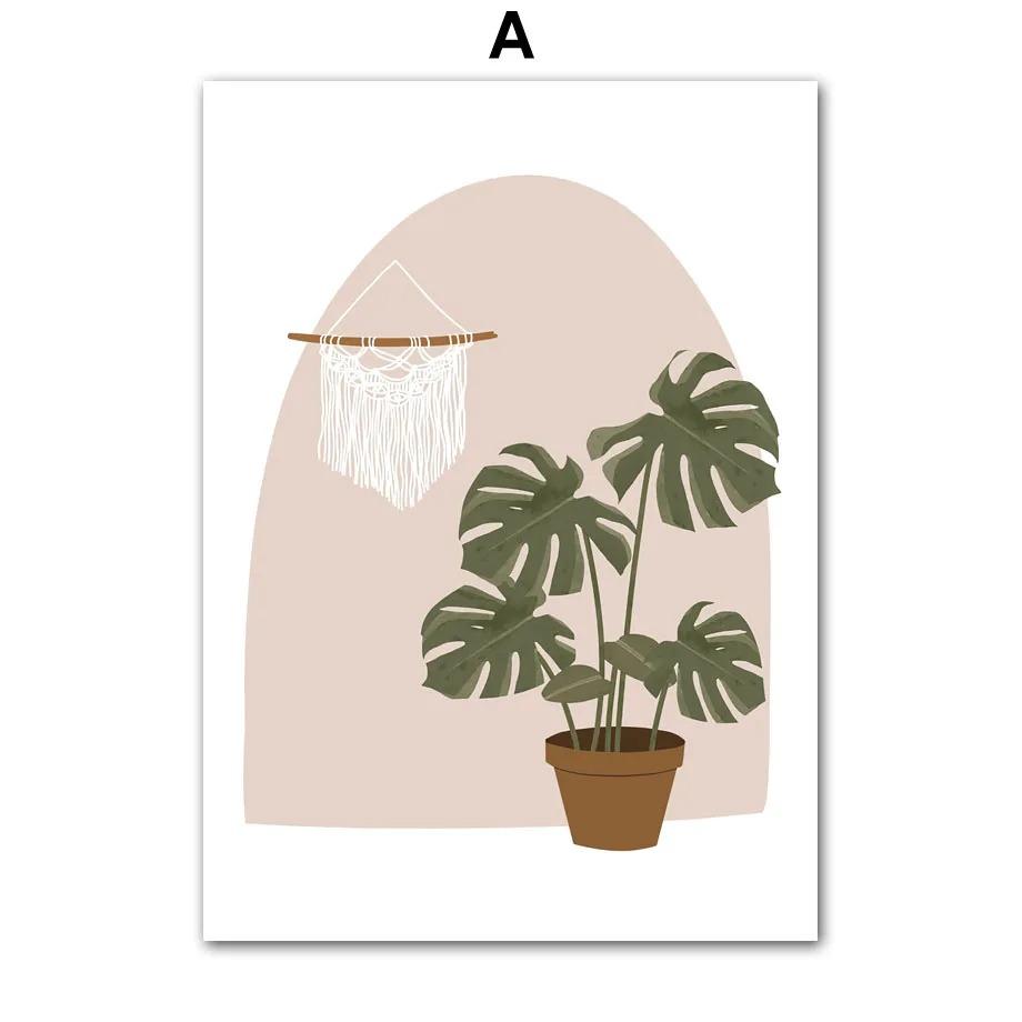 Botanical Print Turtle Backed Bamboo Boho Abstract Flower Market Wall Art Mural Canvas Painting Poster Living Room Home Decor