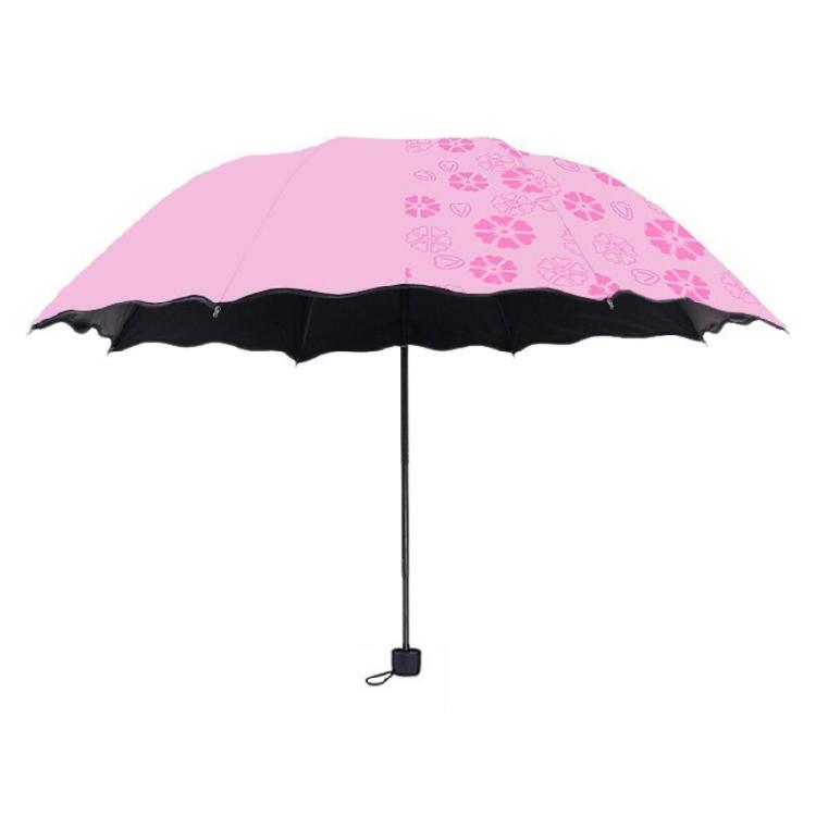 

Flowering in Water Umbrella 3 Folding Parasols Portable Sunshades Umbrellas for Travel and Outdoor Activities Women Gift рожевий