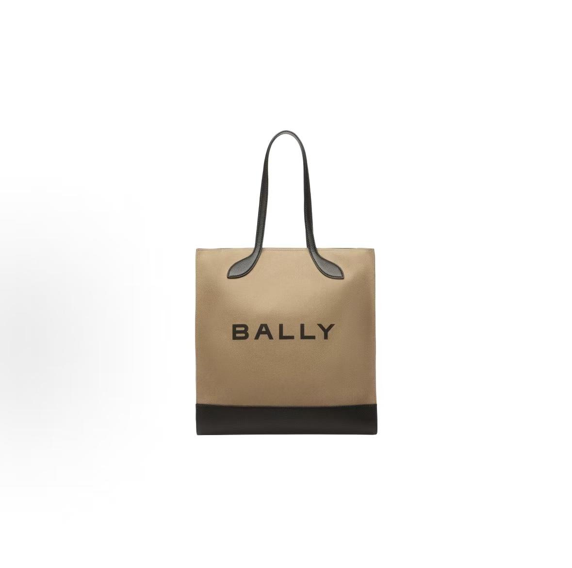 

Bally Large Logo Magnetic Closure Large Capacity Fabric Tote Shopping Bag Women Tote Sand Black 6304710 Basic Set (Bag+Dust Bag)