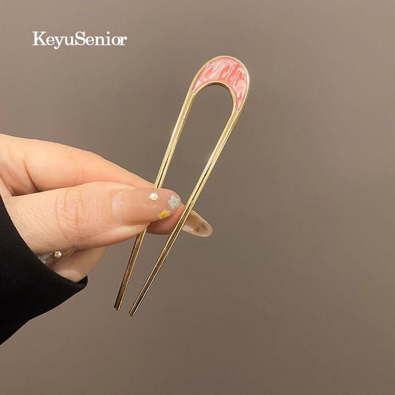 Elegant U-Shaped Chinese Hairpin: Women's Bun Tool, Decorative Insert Comb, Premium Hair Accessory