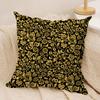 Gold European Style Retro Cushion Cover Silky Short Plush Invisible Zipper Dustproof Sofa Pillow Case for Home Decor