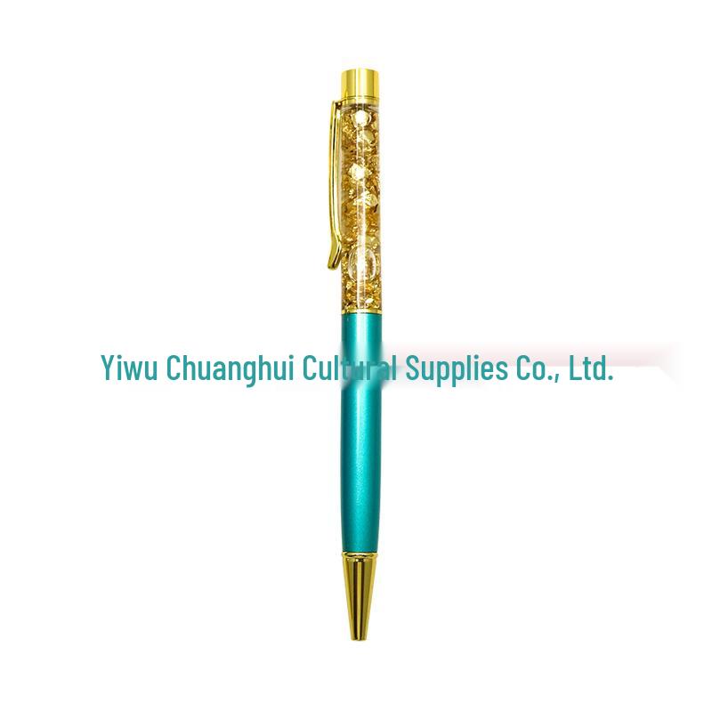 Gold Crystal Foil Metal Ballpoint Pen - Signature & Gift Pen with Laser Engraving
