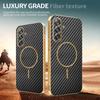 For Samsung Galaxy A26 5G Phone Case Carbon Fiber Textured Electroplated TPU Back Cover