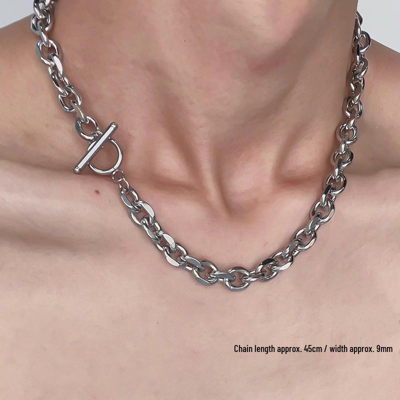 Unisex-Halskette im Hongkong-Stil, Punk-Hip-Hop, dicke Kette, Schlüsselbein